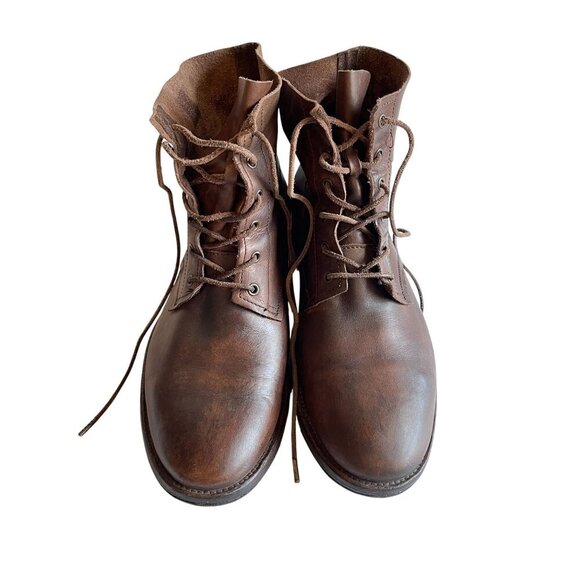 Allsaints Brown Leather Lace Up Mens Ankle Boots Size 12 With Rubber Sole main image 8